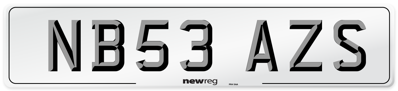 NB53 AZS Number Plate from New Reg